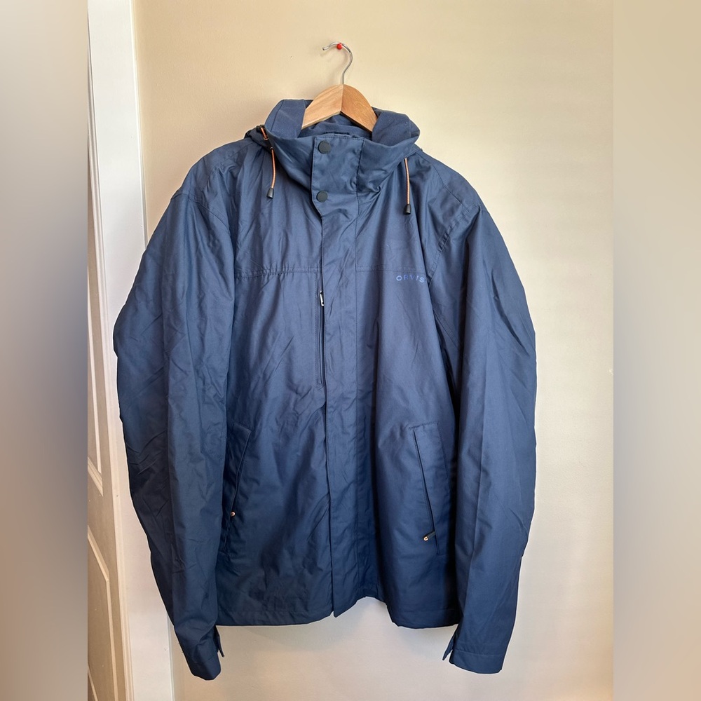 Orvis Men’s Blue Weatherproof Windproof Jacket Size XL